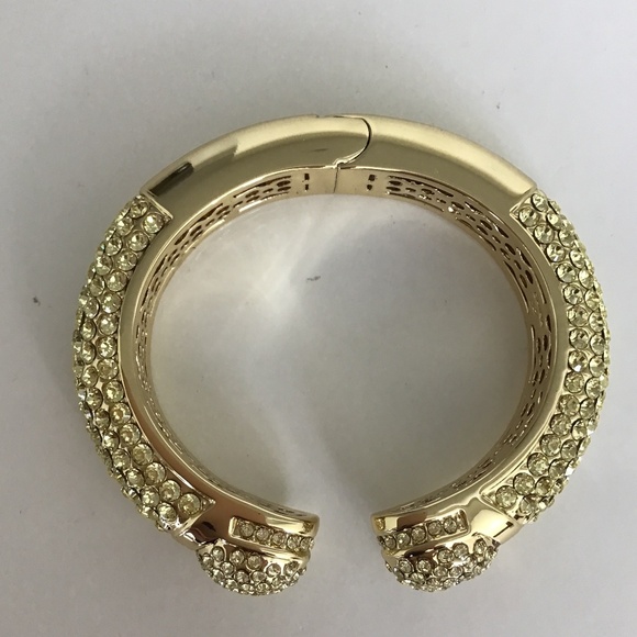 Fabulous Joan Boyce pave hinged cuff bracelet in golden yellow shade (S/M) - Picture 3 of 9